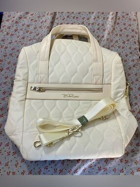 Cream Quilted Women's Backpack with Convertible Strap - B. R. Russo